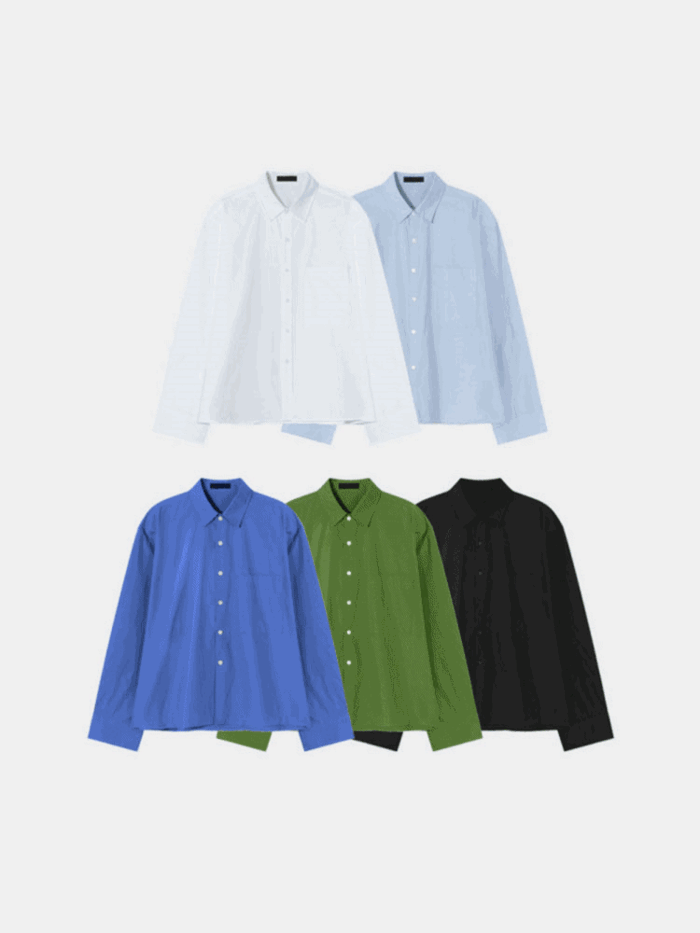 FLN 미니멀 크롭 셔츠 (5colors)